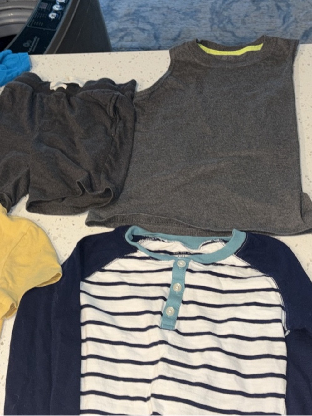 Unbranded Kids Gray Tank Top & Navy-Striped Henley Set
